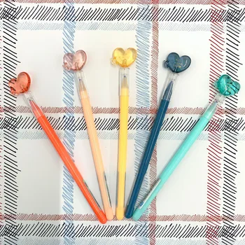 

2pcs Lovely Heart Erasable Gel Pen Rollerball Pen School Office Supply Writing Student Stationery Blue Ink 0.5mm
