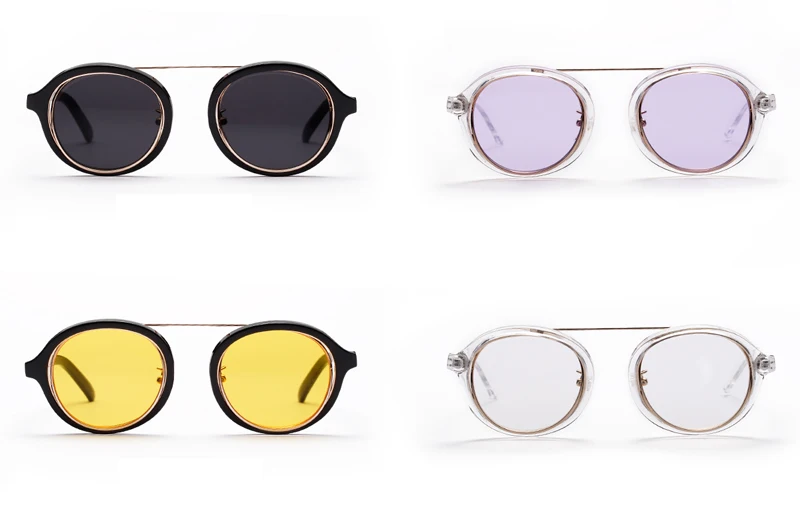 Классические винтажные Круглые Солнцезащитные очки Peekaboo для мужчин, брендовые дизайнерские, фиолетовые, желтые, черные, прозрачные солнцезащитные очки для женщин в стиле ретро