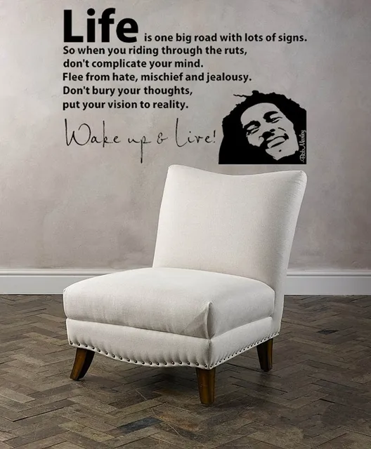 56x40cm Poster Bob Marley Wake Up Wall Decal Vinyl Lettering 56x40cm Poster Bob Marley Wake Up Wall Decal Vinyl Lettering Sticker Quotes Motivation Music