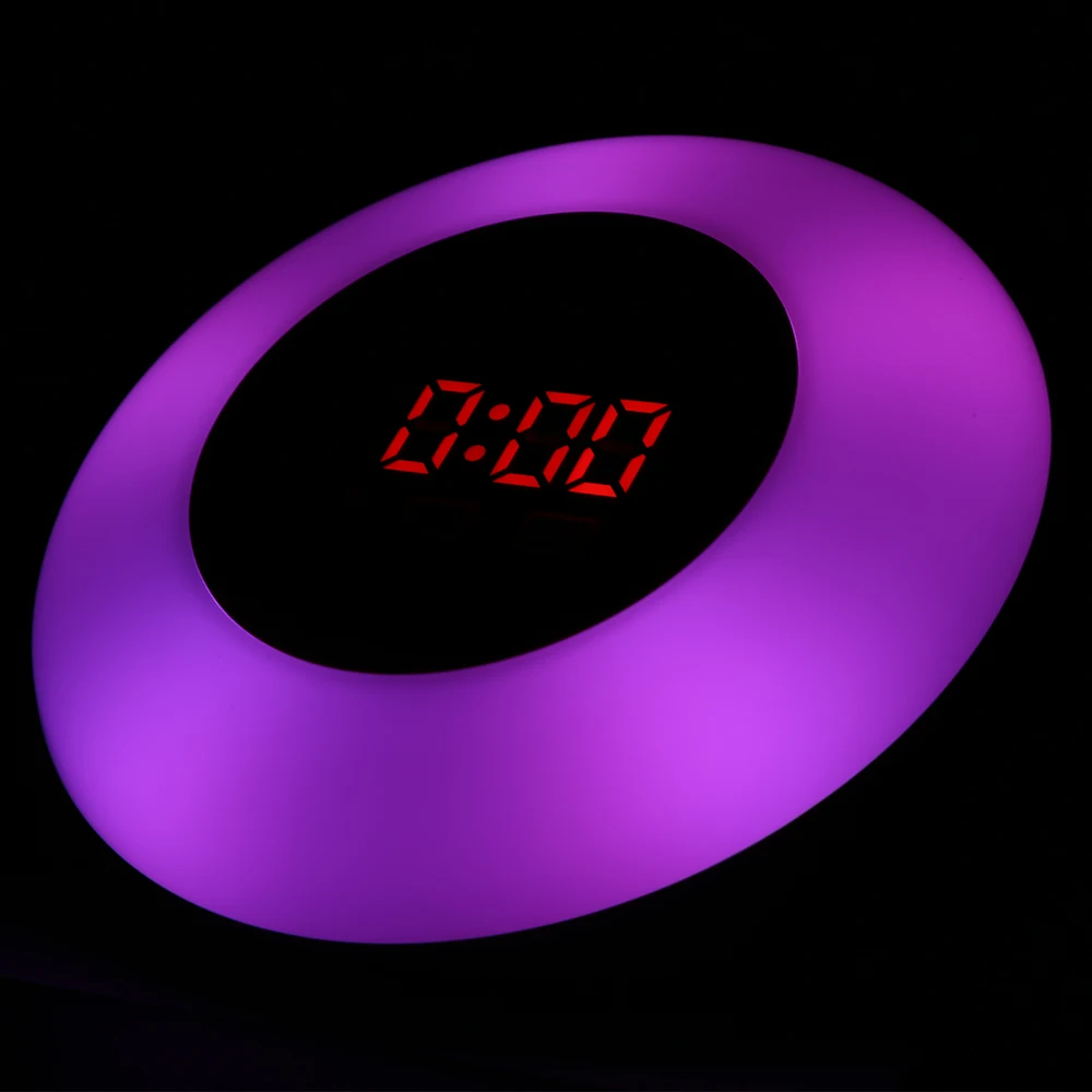 RGB светильник светодиодный зеркальный будильник сенсорный экран Повтор