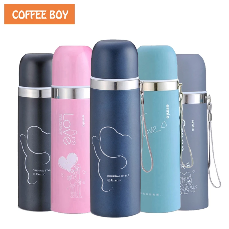 Bear thermal mug thermos for tea thermo cup 500ml stainless steel