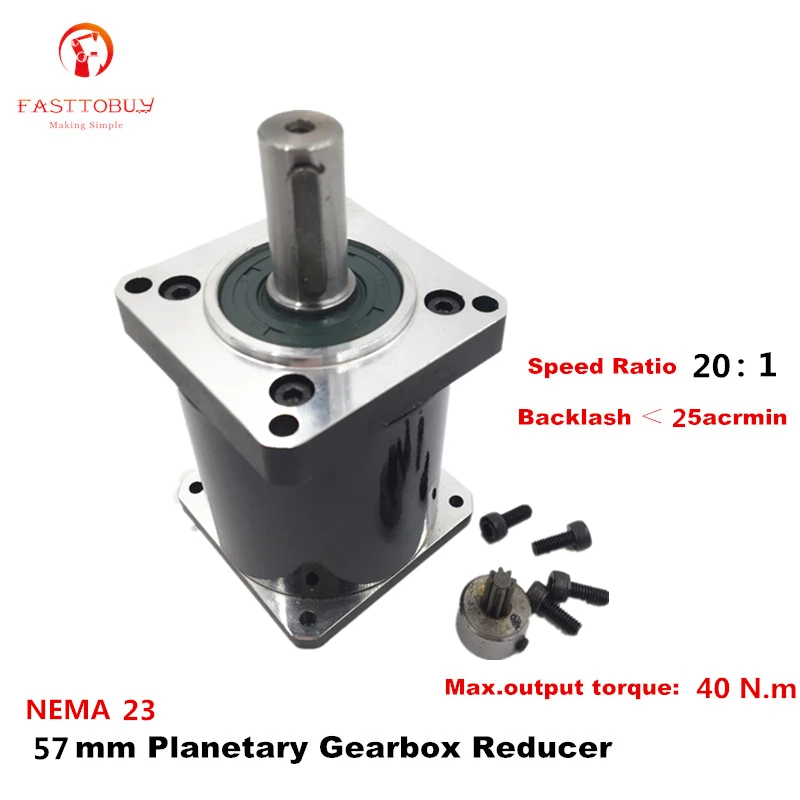 Высокая точность NEMA23 соотношение 20:1 планетарный редуктор 25 acrmin планетарный редуктор для NEMA23 57 мм сервопривод/шаговый двигатель 57XG-20