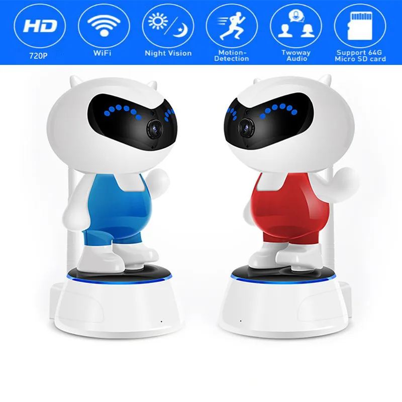 

1.0MP HD Wireless IP Camera wi-fi Robot camera 720P Wifi Night Vision Camera IP Network Camera CCTV two-way audio