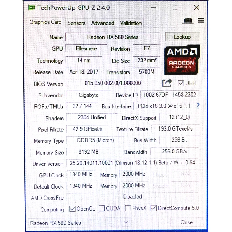 Игровые видеокарты GIGABYTE RX 580 8 Гб GPU RX580 видеокарта компьютерная игра для amd rx radeon