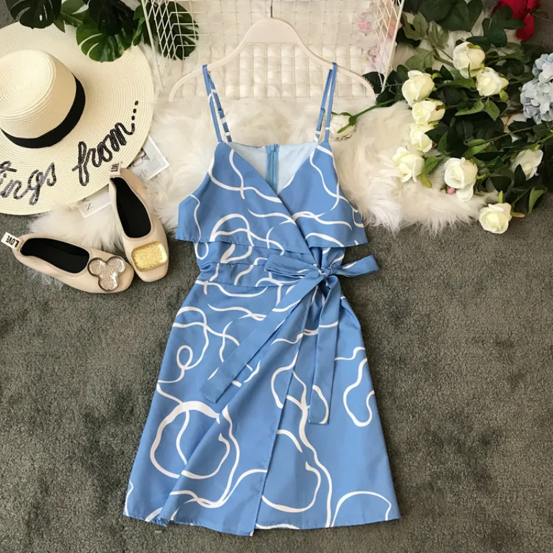 Летнее платье Boho пляжное для женщин одежда 2020 элегантное без рукавов с открытыми