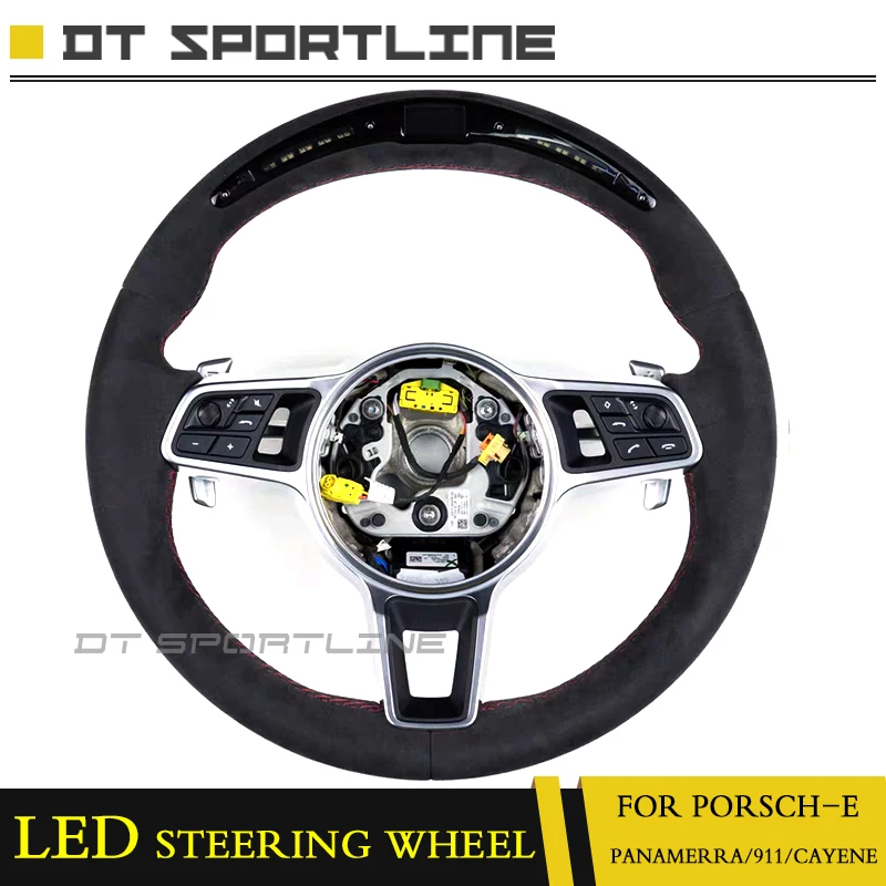 

customized LED carbon fiber Steering Wheel For porsche upgrade leather Replacement auto accessorie for panamera steering wheel