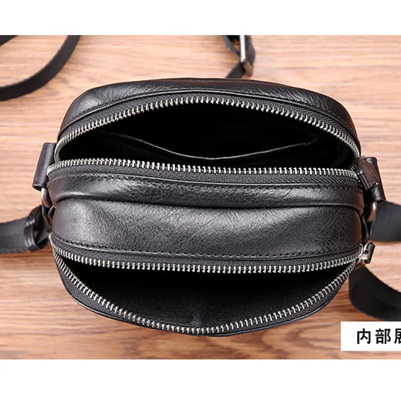 AETOO Leather shoulder bag men casual fashion tide mini diagonal cross head layer leather men's small bag