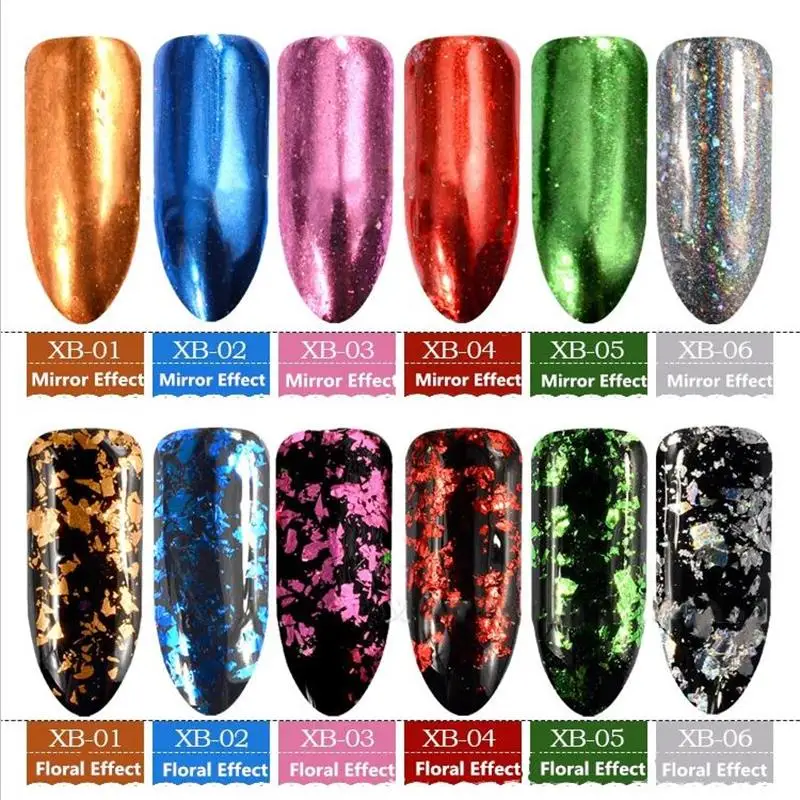 

0.2G/BOX DIY Irregular Pigment Sequins Nail Flakes Sequins Powder Magic Mirror Glitters Gold Silver Colors Nail Decoration