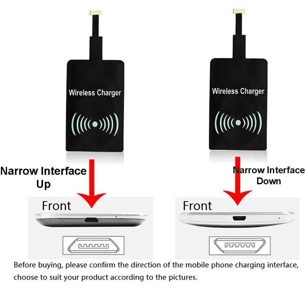 Ascromy универсальное беспроводное зарядное устройство приемник Micro USB Microusb Qi стандартный зарядный приемный модуль Pad для мобильных телефонов Android