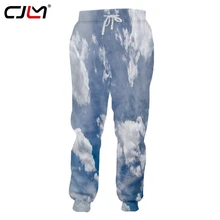 CJLM унисекс повседневные Брендовые брюки мужские высококачественные спортивные брюки из полиэстера с 3D принтом голубого неба и белых облаков мужские брюки