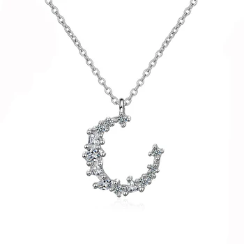 

Utimtree Irregular Moon Cubic Zircon Short Chokers Necklace for Women Fashion 925 sterling silver Statement Necklace Jewelry
