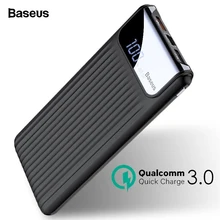 Baseus Quick Charge 3 0 10000mAh Power Bank LCD 10000 mAh Powerbank External Battery Charger For