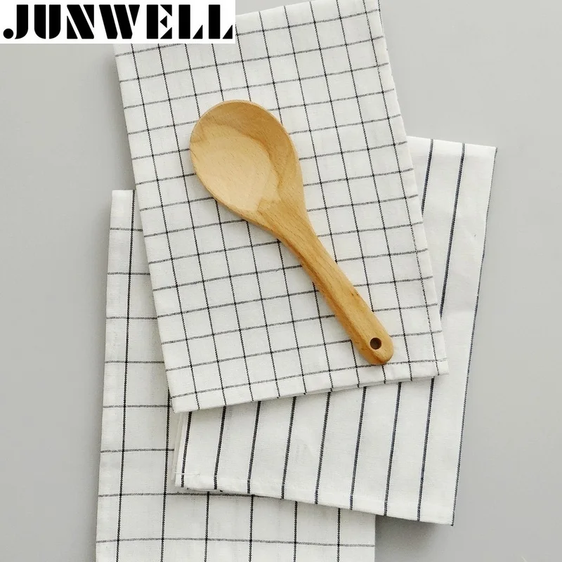 

4pcs/lot 40x60cm 100% Cotton Yarn-dyed Check Stripe Dishtowel Kitchen Towel Cleaning Cloth Tea Towel Ultra durable pano de prato