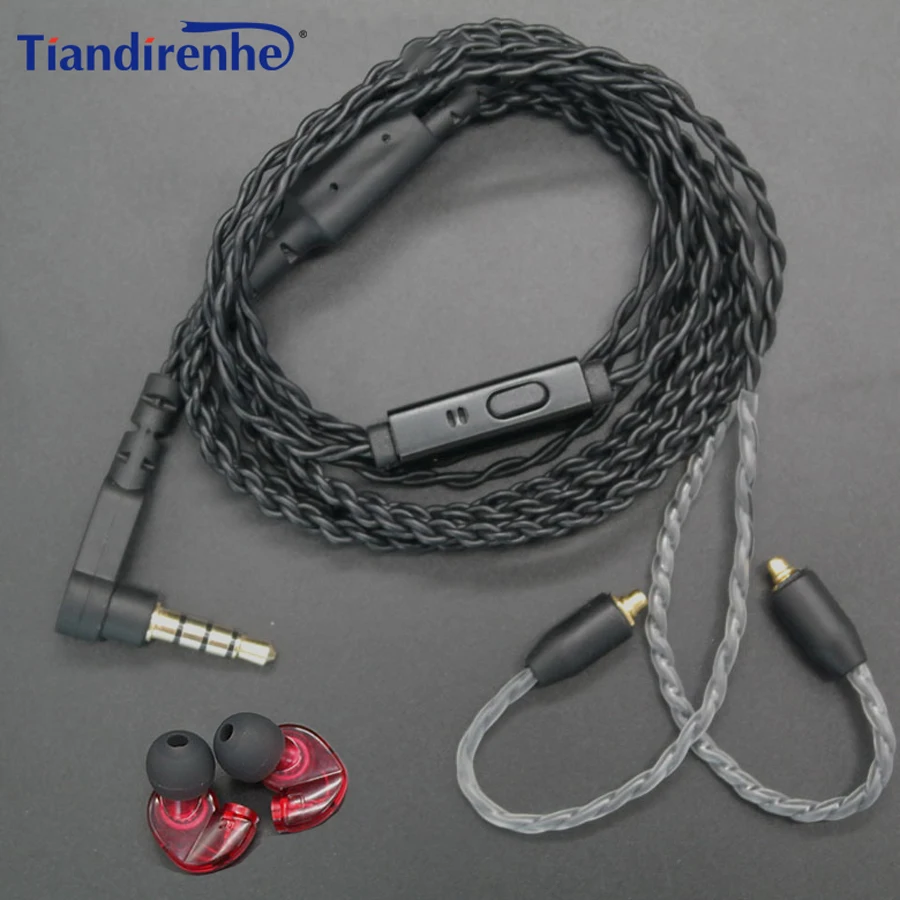 DIY MMCX кабель Detchable наушники для Shure SE215 SE535 SE846 UE900 W20 наушники Twist Замена стерео бас гарнитура с микрофоном