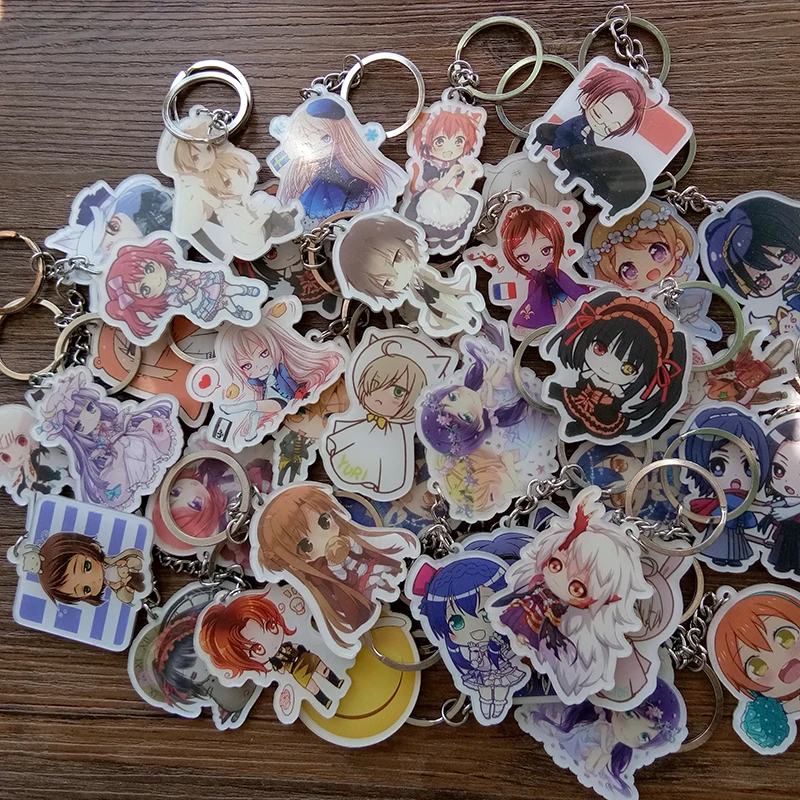 50 шт./компл. случайный стиль аниме брелок Lovelive Tokyo Ghoul Umaru chan SAO много видов Keychian