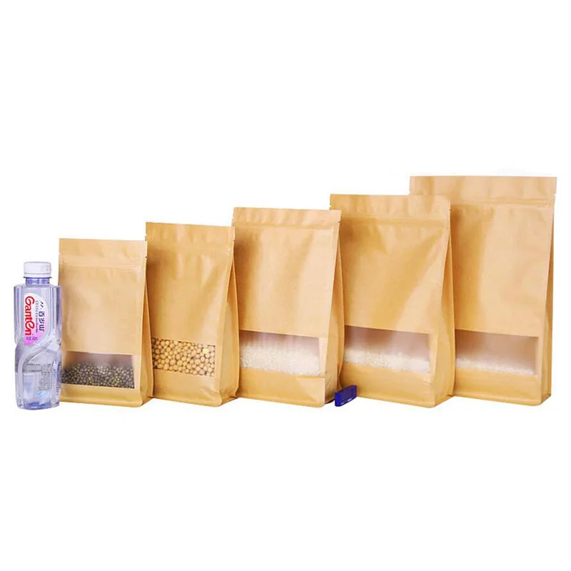 Download 50 Pcs Big Capability Stand up Kraft Paper Food Packaging ... Yellowimages Mockups