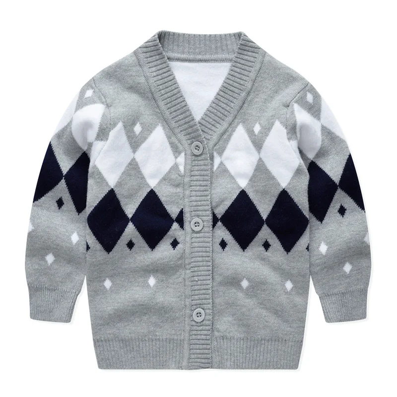 Хлопковый свитер для малышей 0-1 лет; кардиган с воротником для новорожденных; трикотажное утепленное пальто - Цвет: see chart