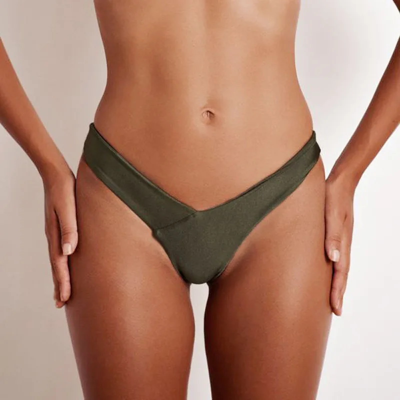 TDFunlive сексуальная женщина badpak Бикини Низ одежда для плавания плавательные трусы купальник Женская пляжная одежда женские хипстерские трусы с вырезами стринги - Цвет: green