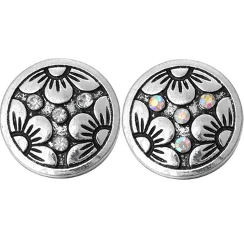 

10pcs/lot New Snap Jewelry Vintage Flower 18mm Metal Snap Buttons Fit 18mm Snap Bracelet Necklace for Women Button Jewelry