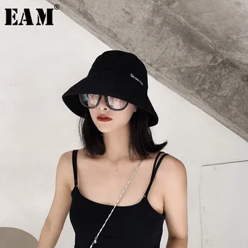 

[EAM] 2020 New Spring Summer Round Dome Temperament Brief Letter Embroidery Fishermen Hat Women Fashion Tide All-match JY336