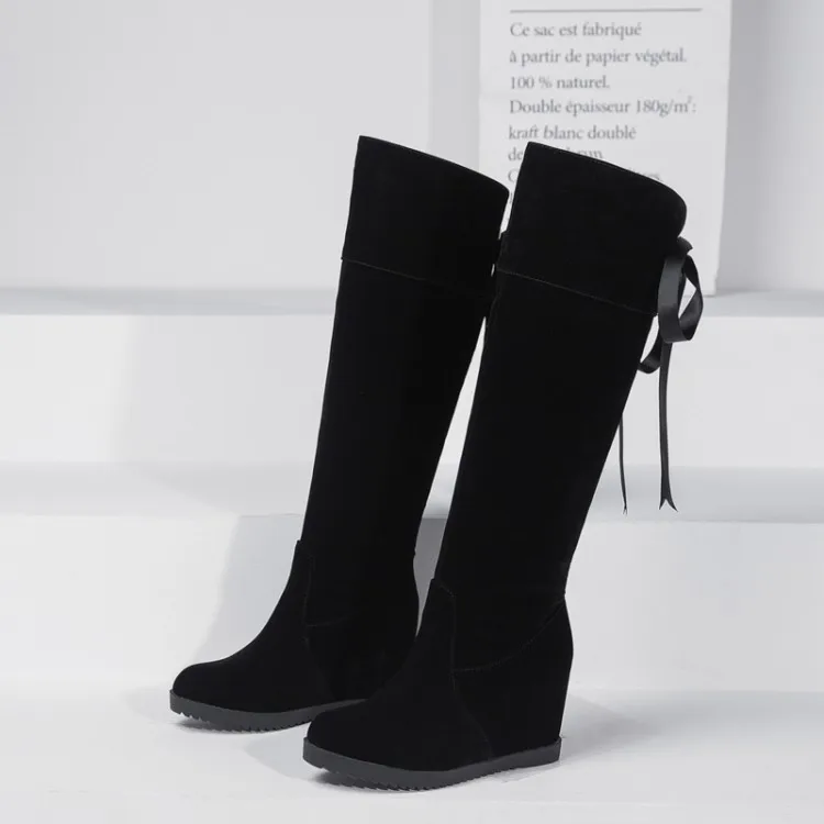 

Big Size 9 10 11 12 thigh high boots knee high boots over the knee boots women ladies boots After binding belt inside heighten