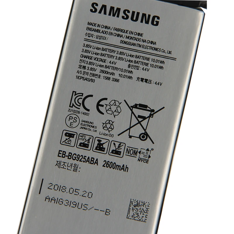 Оригинальный аккумулятор для Samsung GALAXY S6 Edge G9250 EB BG925ABA G925F G925K G925S G925A G925 G925L 2600
