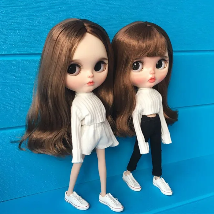 B230 Blyth Doll bjd одежда 30 см 1/6 куклы аксессуары azone длинный рукав белый вязаный Топ со