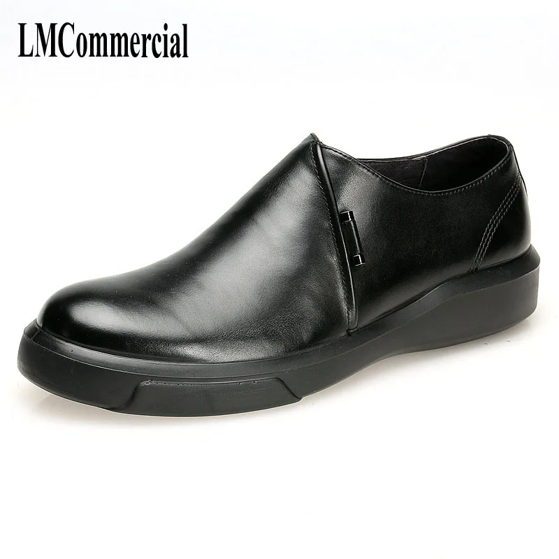 

new spring autumn men business casual leather shoes toe health cowhide men's shoes behalf of a father British retro breathable