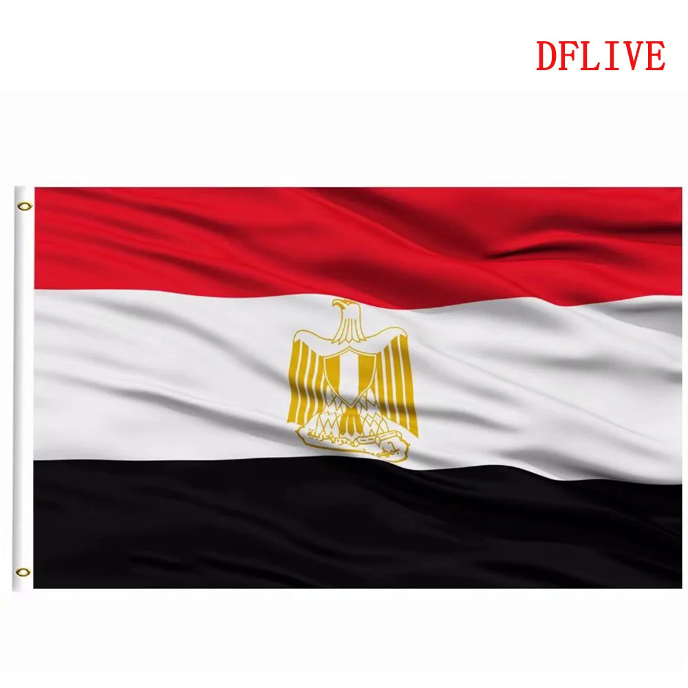 

DFLIVE Egypt Country Flag 3x5 FT Printed Polyester Fly 90x150 CM Egyptian EG National Banner