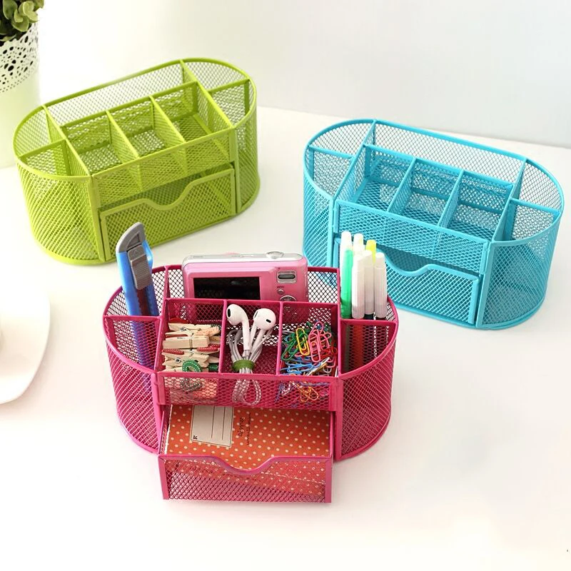 Kaufen Neue Metall Desktop Storage Box Veranstalter Schublade Stift Karte Büro Schreibwaren Halter Home Haus bad Schreibtisch Zakka Veranstalter 63791