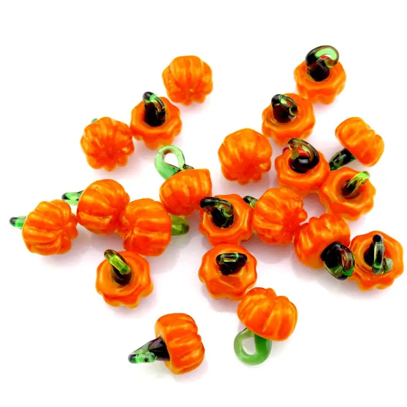 

GLOWCAT 4pcs 21887 Trendy Pumpkin Plant Charm Pendant Glass Charms For Girls Earrings Necklace DIY Jewelry Making Supplies