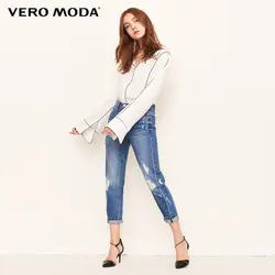 Vero Moda 2019 Весна Новый обрезанный повседневные рваные джинсы | 318149555