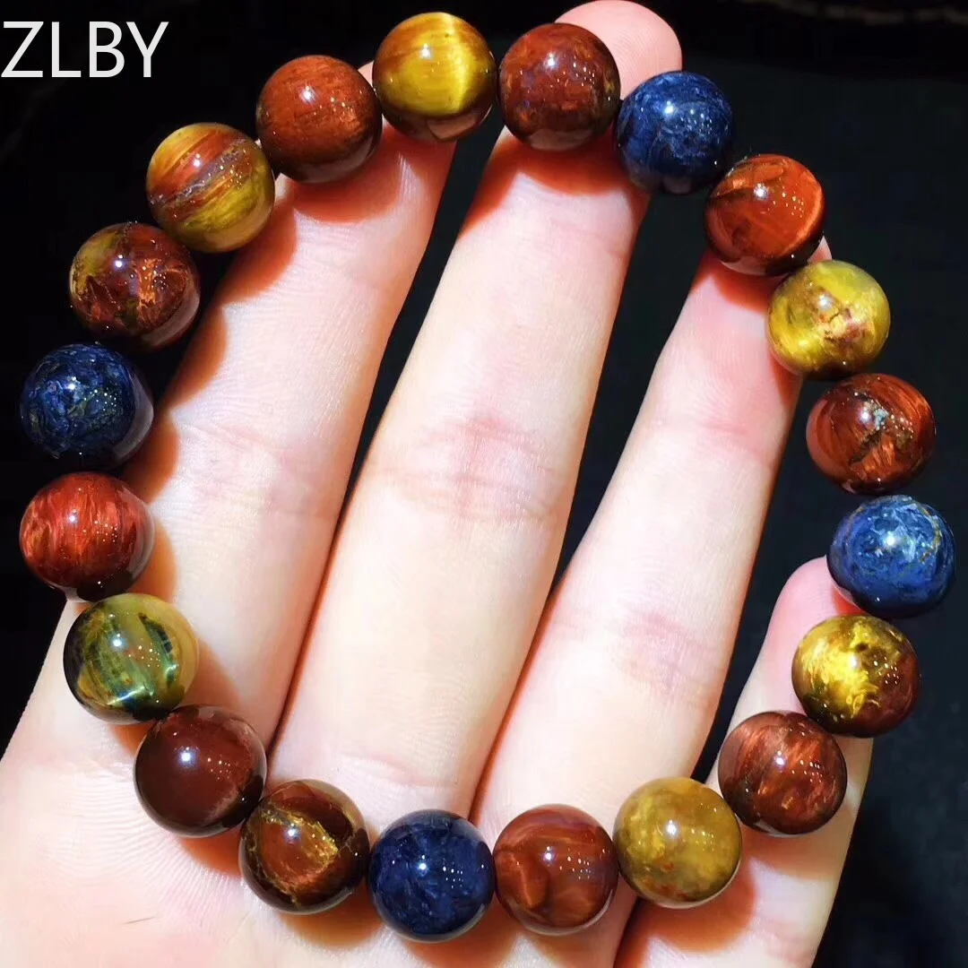 

B10552 10mm Natural Crystal Namibia Pietersite Blue Red Beads Stone Round Bead Bracelets Man Women