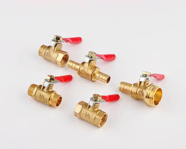 Шланг Барб топлива воды воздуха латунный шаровой клапан природного газа BSP красная ручка резьба подключения