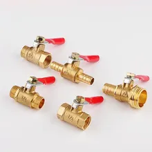 Шланг Барб топлива воды воздуха латунный шаровой клапан природного газа BSP красная ручка резьба подключения