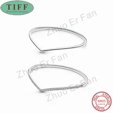 TIF pan 925 пробы Серебряный браслет для женщин, мерцающий браслет Wish, оригинальные ювелирные изделия, роскошные модные женские подарки