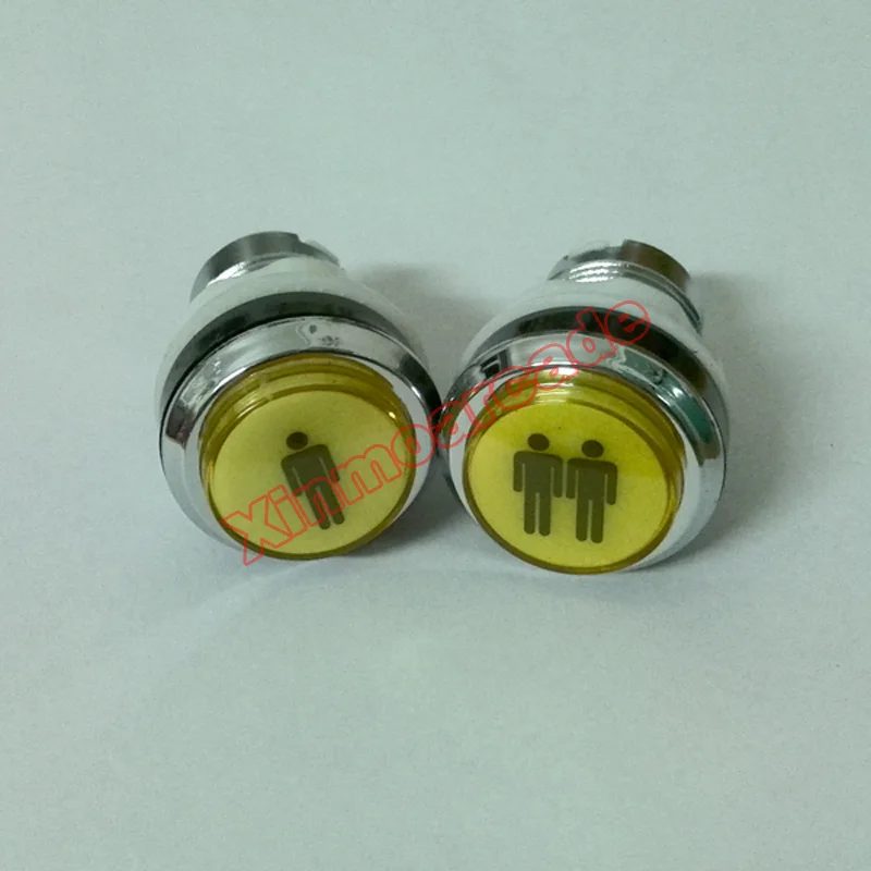 2pcs Arcade game CHROME Plated illuminated 12v LED Arcade 1P / 2P Start Push Button LOGO 1P/2P button with Micro-switch 2pcs Arcade game CHROME Plated illuminated 12v LED Arcade 1P / 2P Start Push Button LOGO 1P/2P button with Micro-switch