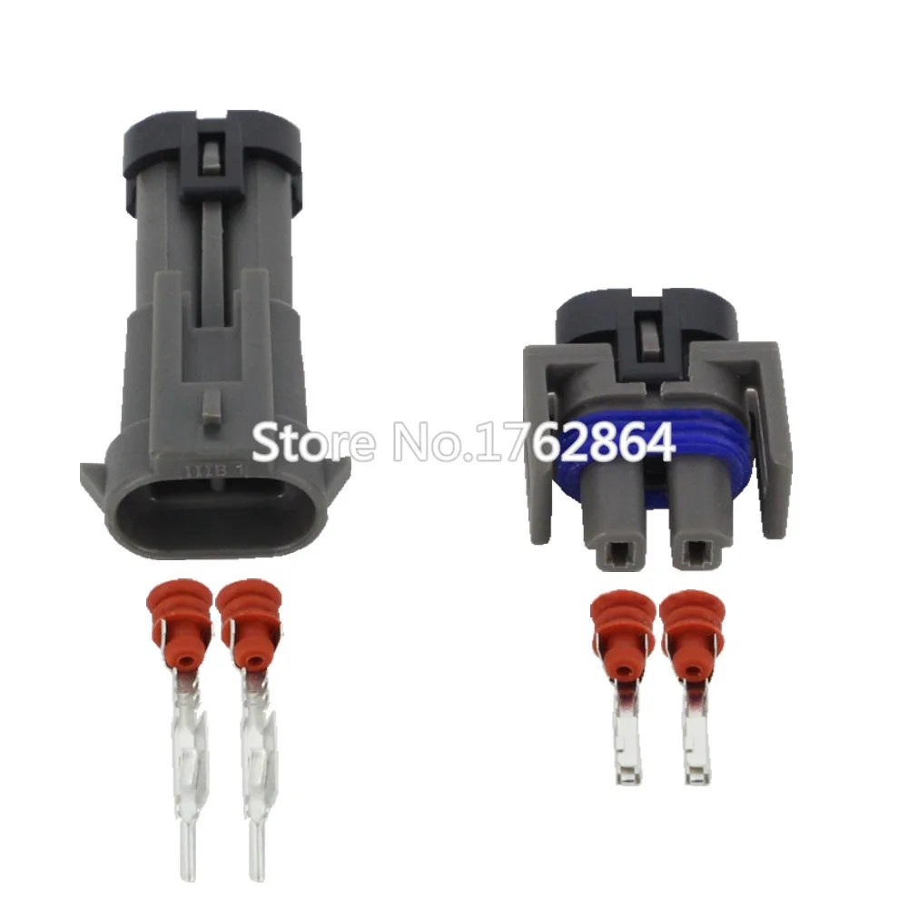 

10pcs 2 pin jacket vehicle connector with terminal Automotive Connectors DJ70217-1.5-21