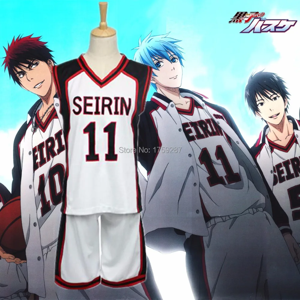 

Kuroko no Basuke SEIRIN Basket Ball Uniforms Cosplay Costume Kuroko's Basketball Kuroko Tetsuya Men & Women Sportswear Jersey
