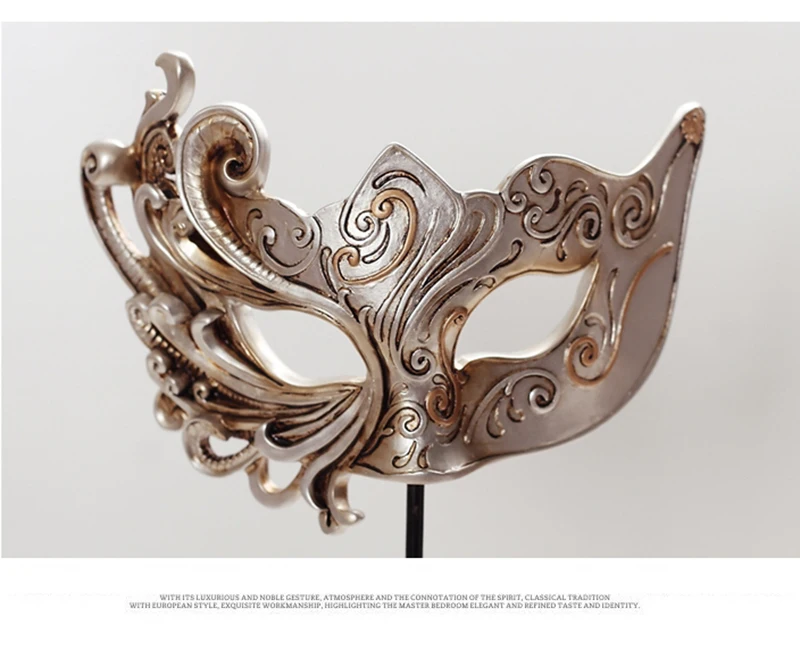 Европейские ретро креативные древние серебряные маски фигурки украшения ручной работы изделия из полимера подарки украшение дома Античные маски статуи