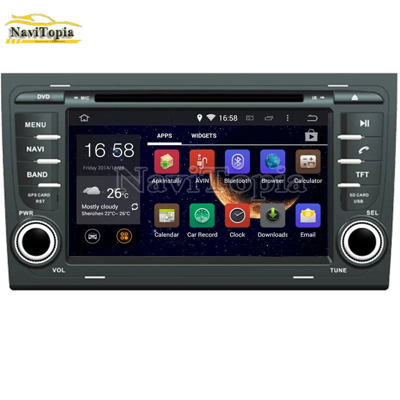 Perfect NAVITOPIA 4G RAM 64G ROM PX6 Six Core Android 9.0 Car DVD Player GPS Navigation for Audi A4 2002-2008 for SEAT EXEO 2010- 2