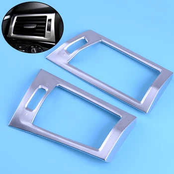 

beler 2pcs Car Dashboard ABS Chrome Console AC Air Condition Vent Outlet Trim Cover for BMW X3 2011 2012 2013 2014 2015 2016