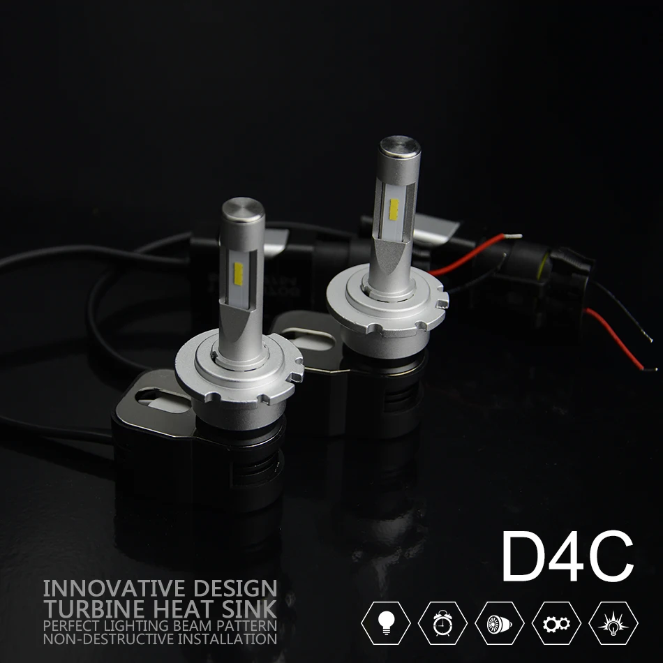 

JGAUT T5 D4C Car LED Headlight Bulbs Hi-Lo Beam 72W 8000LM 6000K Auto Headlamp Fog Light CAR LED High 100% CANBUS CSP Chips