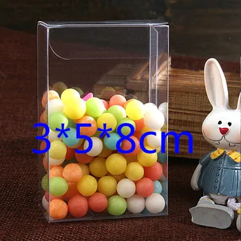 

New 40Pcs 3*5*8cm Clear PVC Box/ Birthday Party Gifts Box/Decorative Box Wedding and Events/ Display Boxes