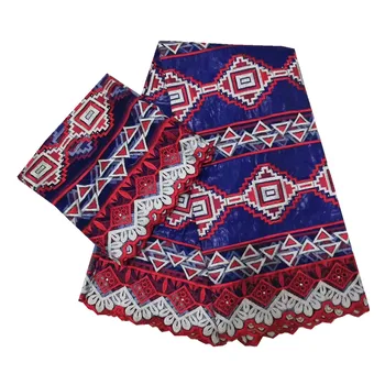 

2018 New Design African Bazin Riche Getzner Fabric with Embroidery Lace For Dress African Lace Fabric 3L69-80