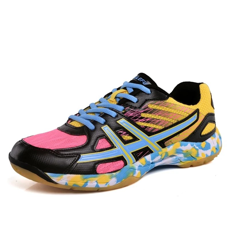 Женская обувь для тенниса и бадминтона; большие размеры; милые кроссовки для волейбола для молодых девушек; удобные ботинки для тренировок; спортивная обувь; нескользящая обувь; W100 - Цвет: Black