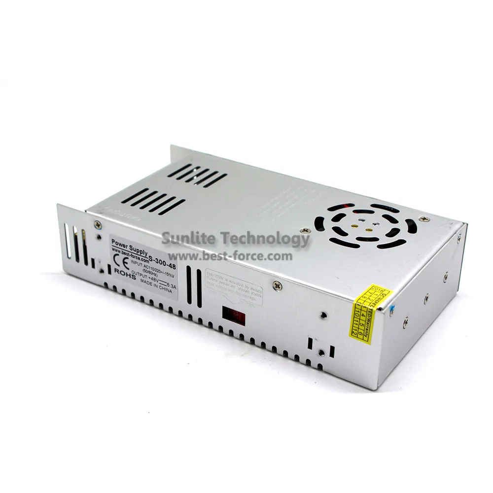 Одиночный выход импульсный источник питания DC48V 6.3A 300 Вт трансформатор 220 В 110 В AC-DC 48 В SMPS для CCTV DIY двигатель 3d принтер