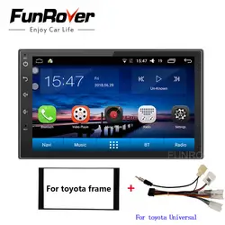 Funrover 7 "2 Din Android 8,0 Автомобильный мультимедийный Видео Радио клейкие ленты регистраторы плеер коснитесь Планшетные ПК gps навигации стерео
