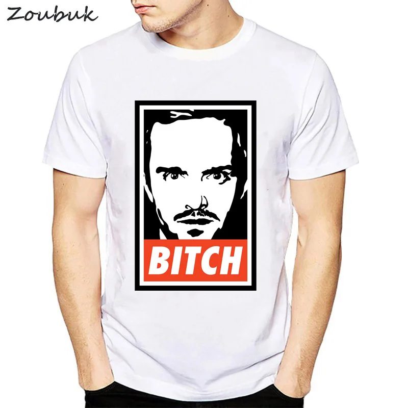 

2018 Men's Jesse Pinkman Funny T-shirt Casual Breaking Bad Keep Calm Science Bitch O-Neck T shirt Men Short Sleeve