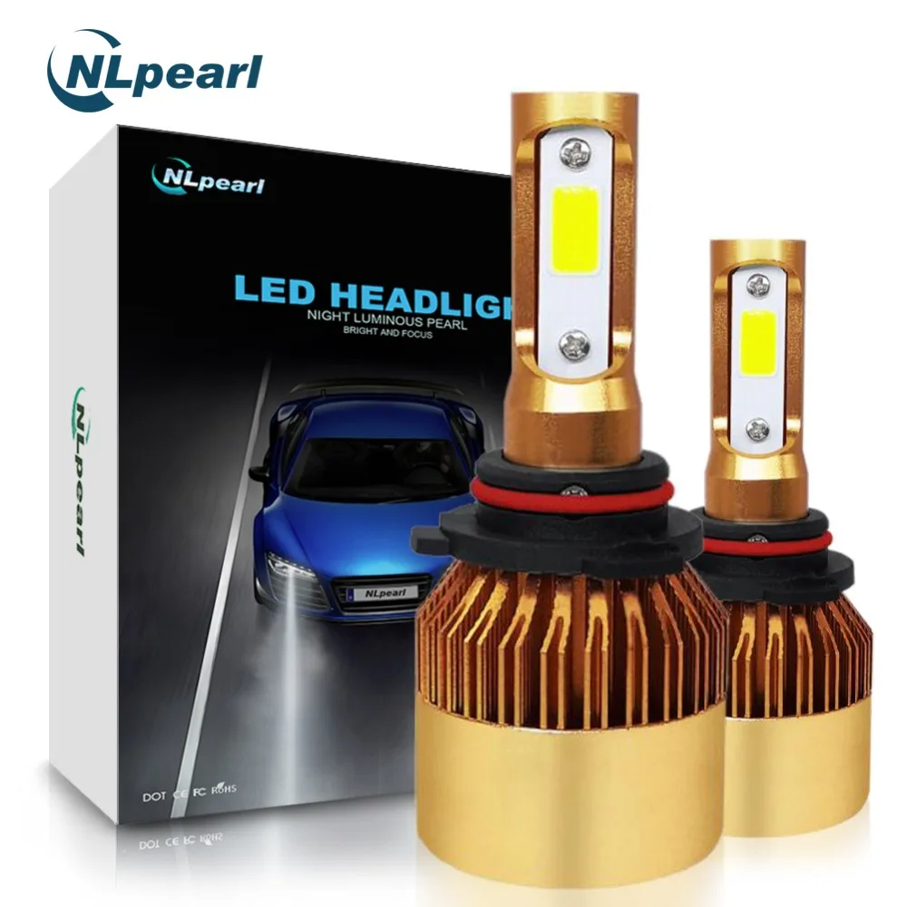 

NLpearl S2 2Pcs COB Chips 72W Super LED 9005 Hb3 Led Headlight Bulbs H7 White 6500K H1 H8 H9 H11 H4 9005 LED HB4 9006 LED Canbus